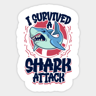 I survived a shark attack Sticker